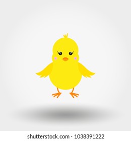 Chick. Icon for web and mobile application. Vector illustration on a white background. Flat design style.