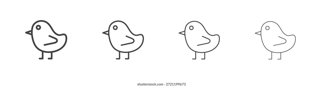 Iconos de pollito para gráfico y Diseño web.