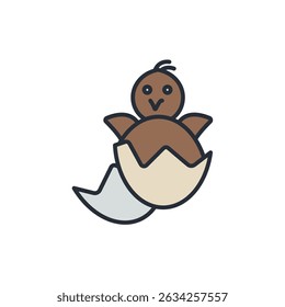 chick icons isolated on White Background. Flat style design