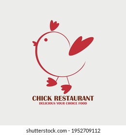 chick illustration design logo restaurant. chick animal vector