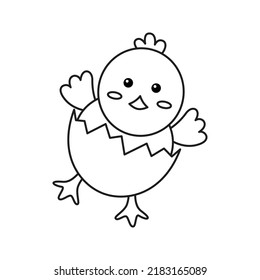 Chick isolated on white background. Vector illustration