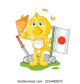 the chick japanese vector. cartoon character