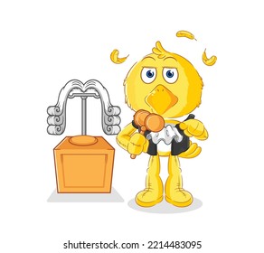 the chick judge holds gavel. character vector