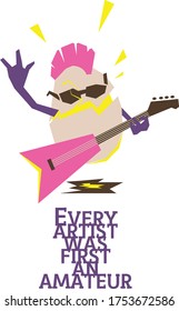 The chick just hatched from an egg immediately grabbed a guitar to surprise the world with his talent
