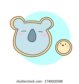 Chick and koala with cookie