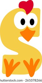 Chick Letter Vector Element Alphabet U