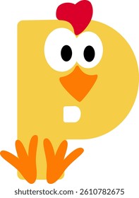 Chick Letter Vector Element Alphabet R