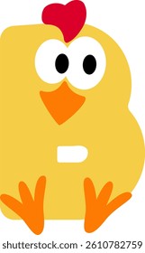 Chick Letter Vector Element Alphabet D