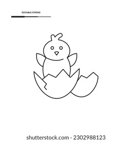 Chick Line Icon Vector Design.