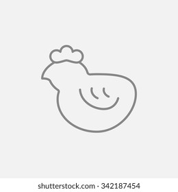 Chick line icon for web, mobile and infographics. Vector dark grey icon isolated on light grey background.