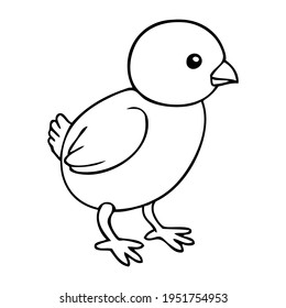 chick line vector illustration,
isolated on white background.top view