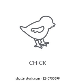 Chick linear icon. Modern outline Chick logo concept on white background from animals collection. Suitable for use on web apps, mobile apps and print media.