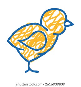 chick little chicken doodle icon sketch vector. chick little chicken sign. isolated symbol illustration