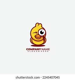 chick logo illustration design art icon template