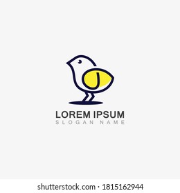 CHICK logo minimalist icon template monoline color line creative