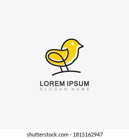 CHICK logo minimalist icon template monoline color line creative