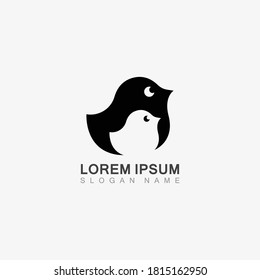 CHICK logo minimalist icon template monoline color line creative