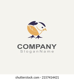CHICK logo minimalist template monoline color line animal vector creative
