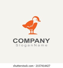 CHICK logo minimalist template monoline color line animal vector creative