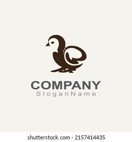 CHICK logo minimalist template monoline color line animal vector creative