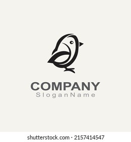 CHICK logo minimalist template monoline color line animal vector creative