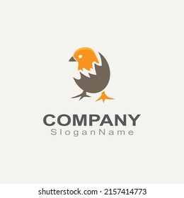CHICK logo minimalist template monoline color line animal vector creative