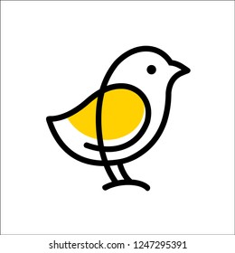 CHICK logo vector icon template monoline color line art outline