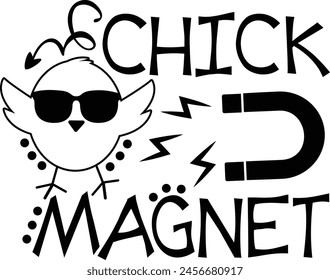 Chick Magnet easter chick typography design