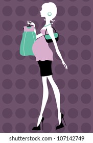 Chick mom-to-be shopping