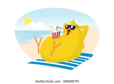 Chick on the beach