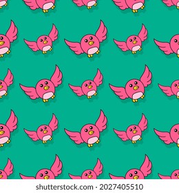 chick parakeet seamless repeat pattern. background vector illustration.