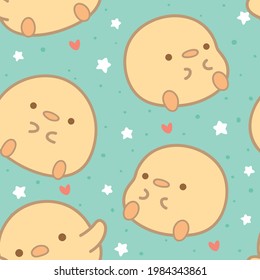 chick pattern seamless background, easter animal cartoon illustration