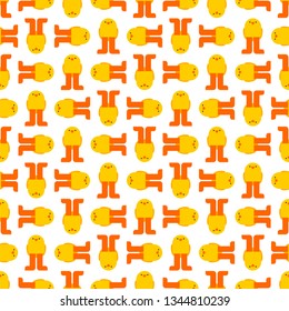 Chick pattern seamless. Little chicken cartoon style background. Baby Fabric Texture
 
