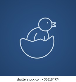 Wählen Sie aus einem Ei-Shell-Symbol für Web-, Mobil- und Infografiken. Vektorhellblaue Symbol einzeln auf blauem Hintergrund.
