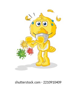 the chick refuse viruses cartoon. cartoon mascot vector
