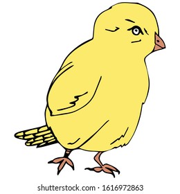 Chick. Seamless spring or easter background pattern with cute little chickens in yellow against the background. For cards, tags, textiles, wallpaper, gift wrapping paper.
