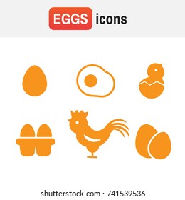 Chick silhouette egg. Egg vector icons. Egg food, breakfast