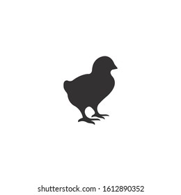 Chick Silhouette Vector On A White Background