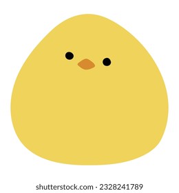 Chick Single 1 cute on a white background, vector illustration