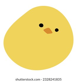 Chick Single 21 cute on a white background, vector illustration