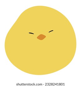 Chick Single 23 cute on a white background, vector illustration