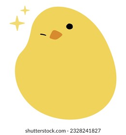 Chick Single 3 cute on a white background, vector illustration