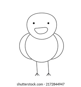 Chick  sketch. Drawing on a white background