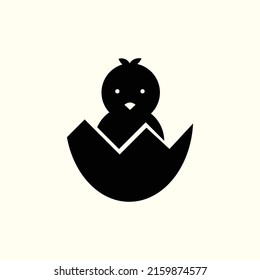 Chick in trendy flat style. Easter symbol for your web site design, logo, app, UI. Vector illustration, EPS10