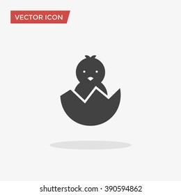 Chick in trendy flat style isolated on grey background. Easter symbol for your web site design, logo, app, UI. Vector illustration, EPS10.