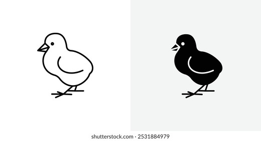 Vektorsymbol-Set für Küken. Stockvektorillustrator. EPS 10