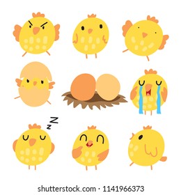 Chick Vector Collection Design Stock Vector (Royalty Free) 1141966373 ...