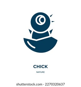 chick vector icon. chick, bird, chicken filled icons from flat nature concept. Isolated black glyph icon, vector illustration symbol element for web design and mobile apps