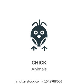 Chick vector icon on white background. Flat vector chick icon symbol sign from modern animals collection for mobile concept and web apps design.