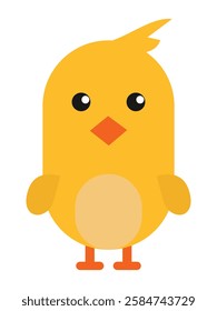 Chick vector icon. Yellow chicken silhouette symbol isolated on white background. Chicken flat vector element from bird collection. Baby chick cartoon. Vector illustration. EPS 10